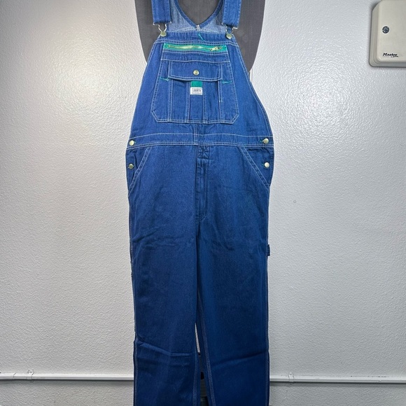 Liberty Men's Stonewashed Denim Bib Overall 100% Cotton Size 36x30 - Picture 2 of 9